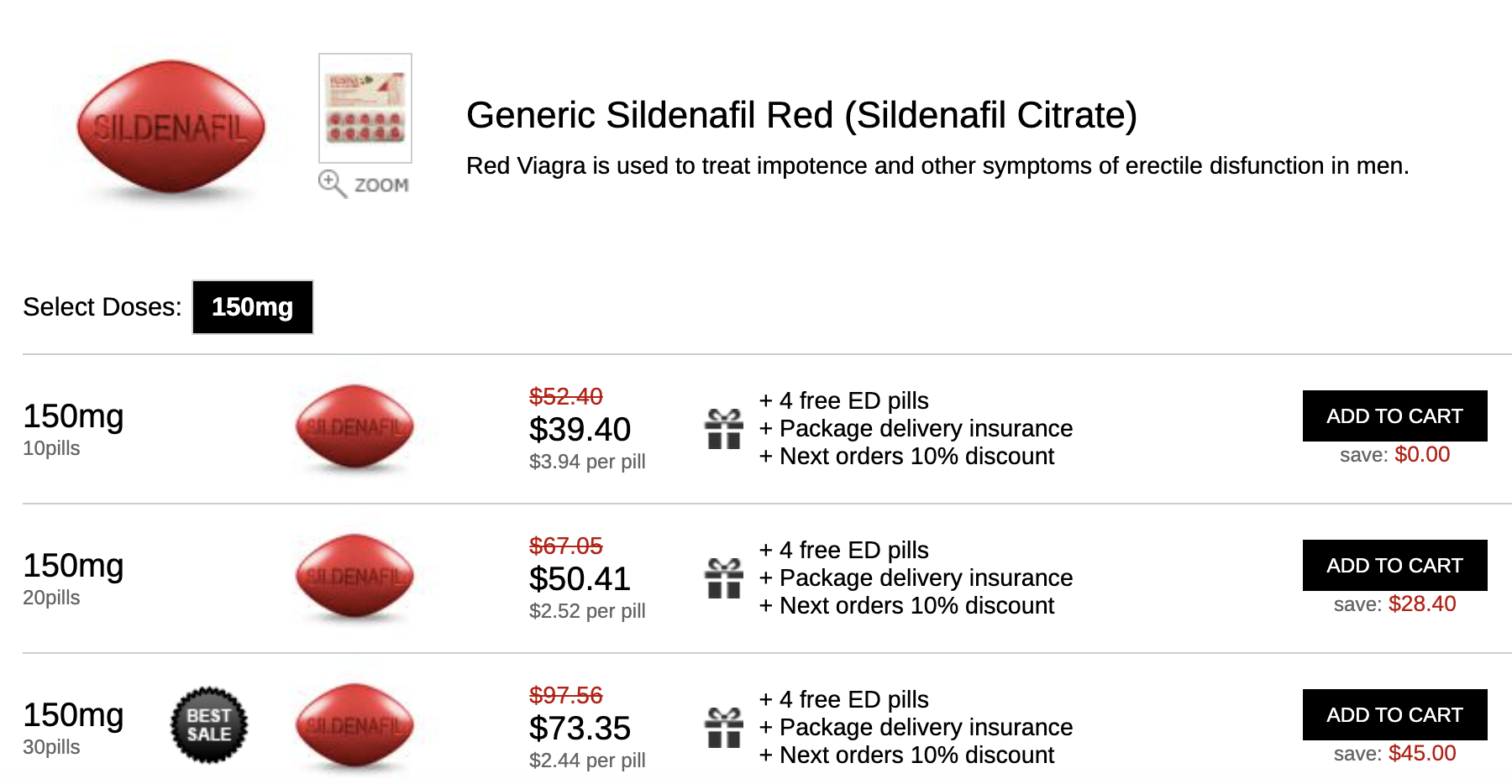 Generic Sildenafil Red